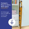 BIBKOKE Step Ladder Folding 3-Step Woodgrain Finish Aluminum Foldable Step