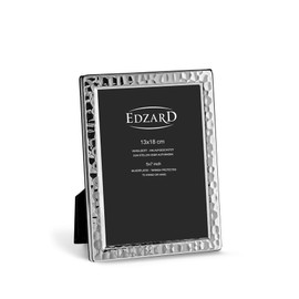 EDZARD Pavia Picture Frame for Photo 13 x 18 cm Elegant Silver-Plated Tarnish-Resistant with Velvet Backing Includes 2 Hangers Photo Frame for Standing and Hanging