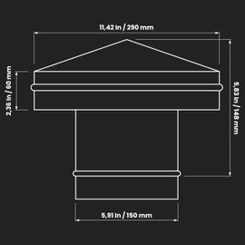 6" Inch Round Galvanized Steel Roof Cap with Mesh - Weather-Proof Chimney Cover with Side Wall - Fireplace Duct Rain Guard - Exhaust or Supply Ventilation Top Cover - Perfect Insulation Protector Cap