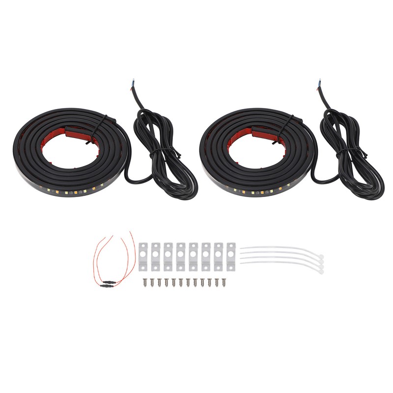 2pcs Running Board LED Lights 800LM White Amber 12V to