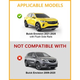 Tuyoung 220lbs Lockable Roof Rack Cross Bars Compatible with Buick Envision 2021 2022 2023 2024 2025 (with Flush Side Rails) Aluminum Roof Rails Crossbars Bars Rooftop Cargo Carrier Luggage Black