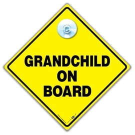 iwantthatsign.com Grandchild on Board Sign, Baby On Board Sign, Baby On Board Car Sign, Grandchild On Board Car Sign, Baby Car Sign, Grandchild Car Sign 14 cm