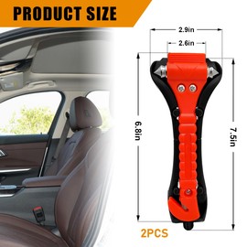 Suvnie 2 PCS Car Safety Hammer Emergency Escape Tool, Auto Window Glass Breaker and Seat Belt Cutter, 2 in 1 Life Saving Survival Tool for Vehicle, Office, Home, Car Accessories