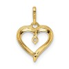 14K Yellow Gold CZ Heart Pendant YC1512