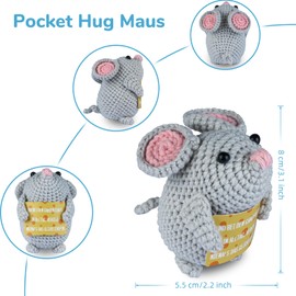 WenmthG Lucky Charm Pocket Hug Mouse, Positive Potato German, Replacement, Encouragement Gift, Get Well Soon Gift, Lucky Charm Gift, Positive Gift, Mouse Doll, Pack of 1