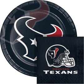 Trendware Houston Texans Paper Plate and Napkin Party Kit, Serves 16