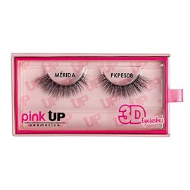 PINK UP | 3D Eye Lashes | Pestañas Postizas | Fibras de cabello sintético | Se adaptan perfecto a la forma de los ojos | Reutilizables | Modelo Merida | PKPES08
