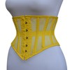 Hi-GERMANWEARS Women's Underbust Corset Black Mesh Steel Boned Waist Trainer