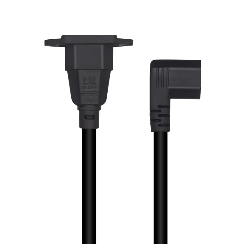 Strhowill IEC320 C13 to C14 Power Cable, 0.6m/1.96ft, 90-Degree