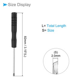 CoCud Mini Slotted Screwdriver, Size 2.0mm, Length 82mm, Carbon Steel, Small Flat Head Screwdrivers with Non-Slip Handle, Pack of 5