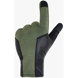 ONETAC Short Cuff Touch Screen Pilot Nomex Flight Flyers Duty Work Gloves, Goat Leather Skin Tight Palm (Green/Black, XSmall)
