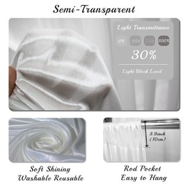 SweetEasy 2pcs 5ftx10ft Backdrop Curtain Draperies for Wedding Bridal Shower Birthday Background Stage Engagement Event Festival Celebration Party Reception Window Decoration Panel(White)