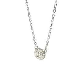 apop nyc 925 Sterling Silver Pave Mini Coin Necklace 18 inch [Jewelry]