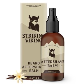 Striking Viking After Shave Balm for Men – Vanilla Scent Post-Shave Balm (4.0 fl oz) – Nourishing Aftershave Treatment to Soothe, Hydrate, and Revitalize Men’s Skin