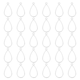 PATIKIL 50pcs Open Bezels, Resin Bezels Pendants Open Back Bezels Geometric Pressed Charm Bulk Alloy Hollow Frame for Resin Making s, Drop, Silvery
