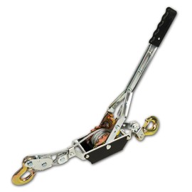 LLCC Come Along Winch, 2-Ton (4,400 Lbs) Pulling Capacity, Heavy Duty Cable Winch Puller with 7.2Ft Steel Cable, 2 Hooks & Dual Gear, Automotive Hoist & Vehicle Recovery Come Along Tool