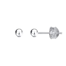 JADENOVA 925 Sterling Silver Earrings Silver Studs Ball Earrings for Women (2mm, 1 Pair)