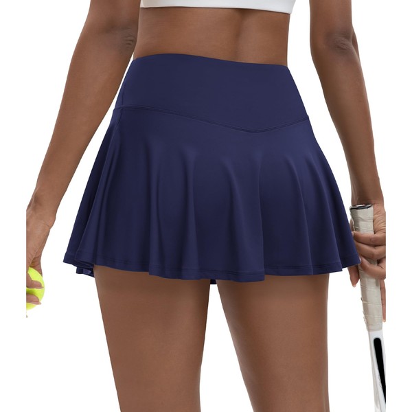 LTMNSZO Women's High Waisted Pleated Tennis Skirts with Pockets Inner