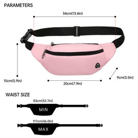 Long Keeper Waist Fanny Pack for Women Men, Waterproof Bum Bag Dog Walking Running Hiking Waist Packs with Adjustable Belt for Sport Travel Outdoor