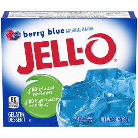 Jello Berry Blue Gelatin Dessert Jell-O 3oz 85g (2 packs) by Jell-O
