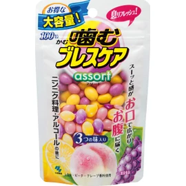 Chewable Breath Care, Breath Refreshing Gummies, Assorted Flavors, Pouch Type, Value-Priced Large Capacity, 100 Capsules.