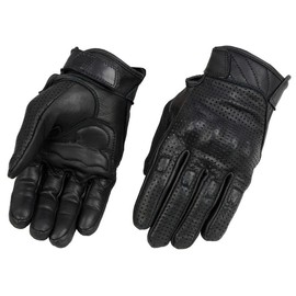 Milwaukee Leather Men's Leather Motorcycle Riding Hand Gloves - Color: MG7514-BLK/BEIGE, Size: 4X-Large