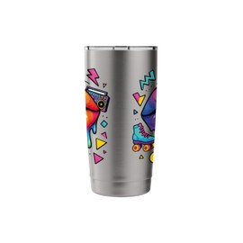 90s Retro Pop Art Rainbow Lips Nostalgia Costume 90s Stainless Steel Insulated Tumbler