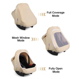 Metplus 2-in-1 Baby Car Seat Canopy, Multi Use Privacy Sun Shade, Protect Baby's Safety with Style, Infant Carrier Covers for Boys & Girls