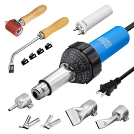 Hot Air Plastic Welder 1600W Plastic Welding Roofing Kit 110V, Vinyl PVC TPO Welding Handheld Plastic Hot Air Heat Gun Welding Torch with Various Nozzles