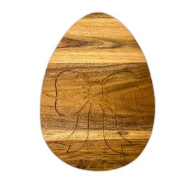 WOODLERY Organic Acacia Wooden Cutting Board and Serving Platter for Cheese Snacks Vegetables Fruit & Salad (Gifted Egg 13"L x 9.3"W)