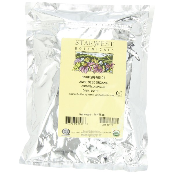 Starwest Botanicals Organic Anise Seed, 1-pound Bag