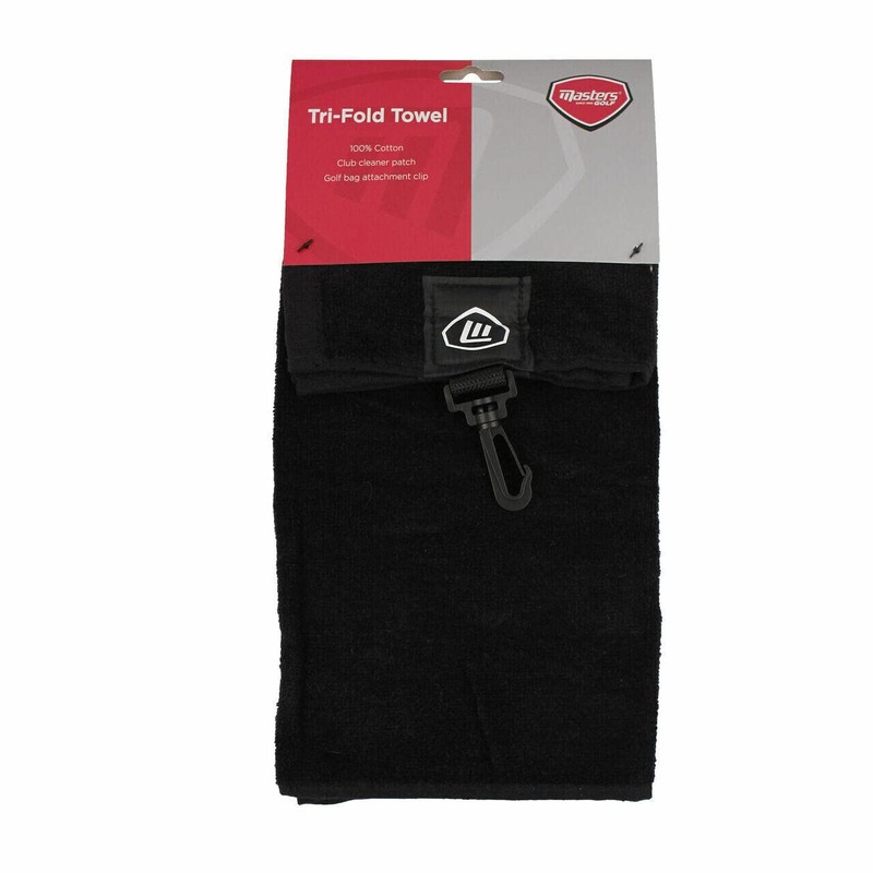 Masters Tri-Fold Golf Towel with Bag Clip And Club Scrub