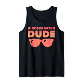 Kindergarten Dude Sunglasses Back to School Kindergartner Tank Top