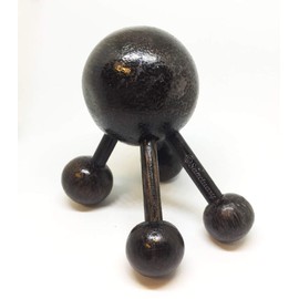 KingdomOfSmile Spider-Shape 4 Legs Full Body Wooden Massager Handheld Stick for Muscle Cellulite Trigger Point Palm Wood Thailand