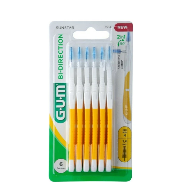 Gum Bi-Direction Interdental Brushes 2714 1.4mm 6items