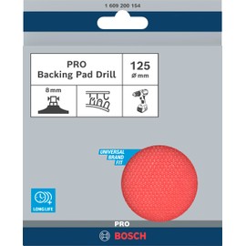 Bosch 1609200154 Backing Pad with Velcro, Black, 125 x 8 mm