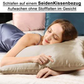 Silk Cushion Cover 40 x 60 cm, Ravmix Silk Pillowcases for Hair and Skin, with Hidden Zip, Both Sides Silk, Mulberry Silk Pillowcase, 40 x 60 cm, 1 Piece, Taupe
