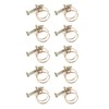Akozon 10pcs Adjustable Double Wire Hose Clips, Stainless Steel Water