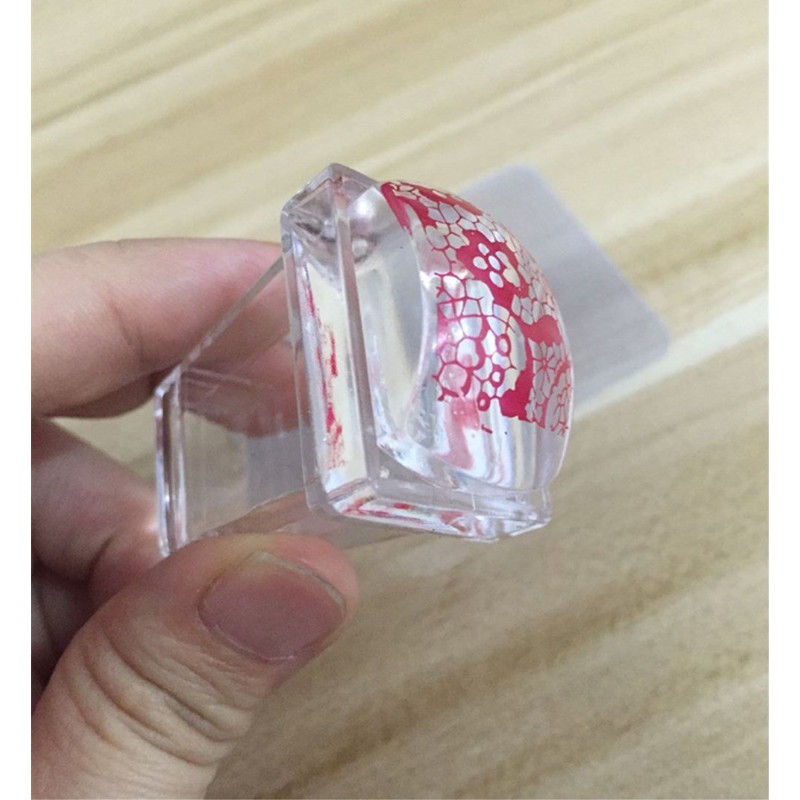 yueton Clear Jelly Soft Silicone Rectangular Nail Art Stamping Stamper