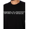 Emporio Armani Men's MEGALOGO Long Pajamas Set, Nero, S