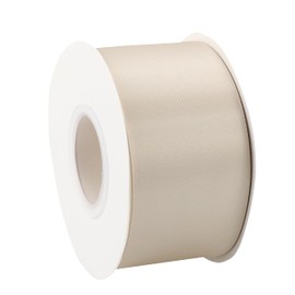 DINDOSAL Champagne Ribbon 2 Inch Double Faced Satin Ribbon Thick Nude Champagne Silk Ribbon for Wedding Decor, Gift Wrapping, Party Favor, Flower Arrangement, Craft Supplies, Bows - 25 Yards