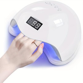 lishumei LED Nail Lamp, 48W Nail Dryer Gel Nail Polish Curing LED UV Light with 4 Timers Automatic Sensor LCD Display Professional Nail Art Tools Accessories for Fingernail Toenail Salon(White