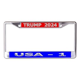 Trump 2024 USA-1 Chrome License Plate Frame