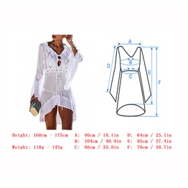 Jinsha Women's Knitted Bikini Cover Up, Beach Poncho, Beach Dress for Summer, Pareos - Pink, size: l