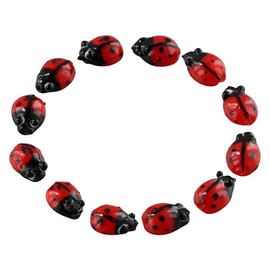 YYlingx 20Pcs Red Ladybug Lampwork Glass Beads, Animal Shape Handcrafted Spacer Loose Beads for DIY Jewelry Crafts Making, Home Decoration