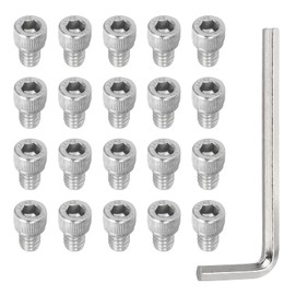PATIKIL 1/4"-20 x 5/16" Socket Head Screws Cap Bolt, 20Pcs 304 Stainless Steel Hexagon Socket Screws with Hex Wrenches Full Thread for Road Bicycle Mountain Bike Auto Motorcycle, Silver
