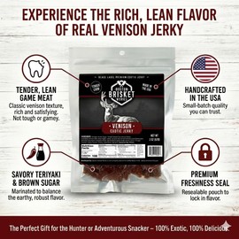 VENISON JERKY – 100% Venison Meat - Exotic Wild Game Snack - Unique Valentines Day Gifts for Men, Boyfriend, Husband – Cool Guy Gift Idea