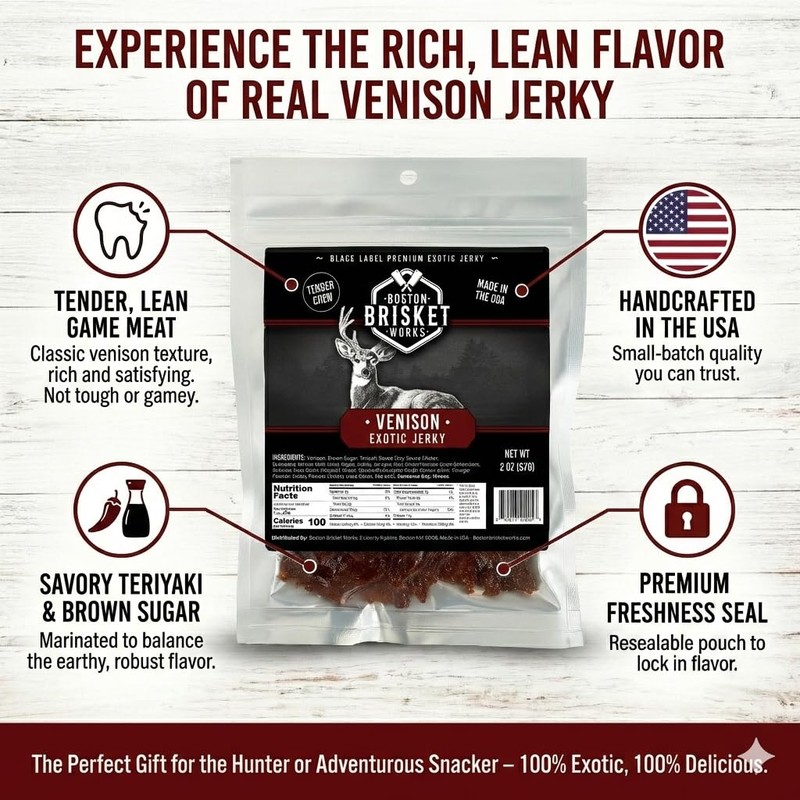 VENISON JERKY – 100% Venison Meat - Exotic Wild Game