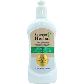 Secreto Herbal Crema Para Peinar Hidratación Profunda y Fortalecimiento con Cola de Caballo y Proteína de Trigo 245 ml