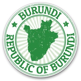 Awesome Vinyl Stickers (Set of 2) 15cm - Republic of Burundi Travel Stamp Fun Decals for Laptops,Tablets,Luggage,Scrap Booking,Fridges #4663